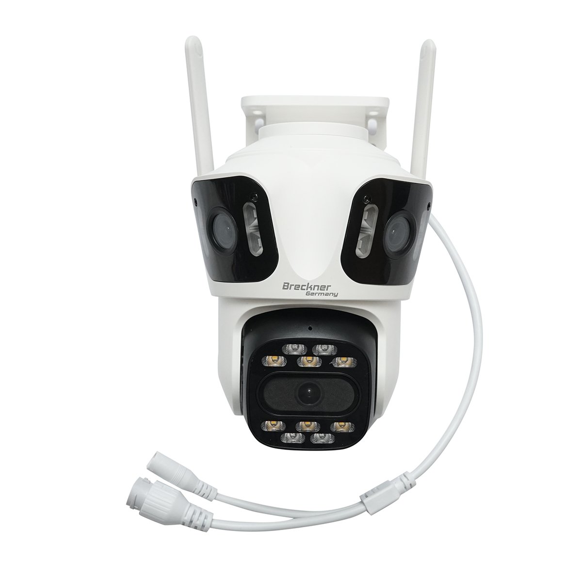 Camera de supraveghere 3 lentile, 3 obiective 8 MP, 2 CPU dual control, P2P WIFI 2.4G, PTZ cu senzor de miscare, alarma, night vision, AI detectie umana si aplicatie iCSee